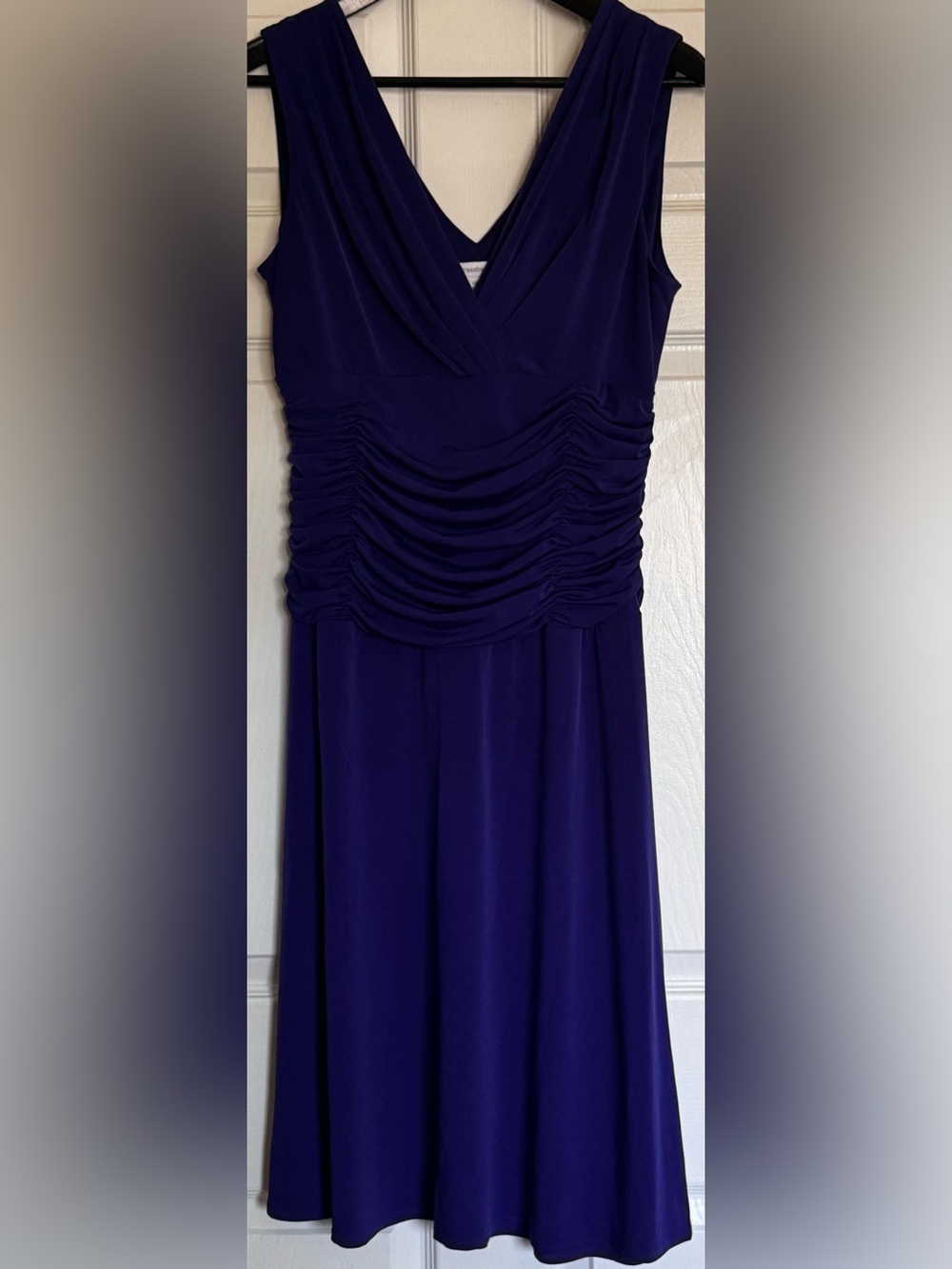 Dress Barn Elegant Women's Ruched Purple Evening Dress